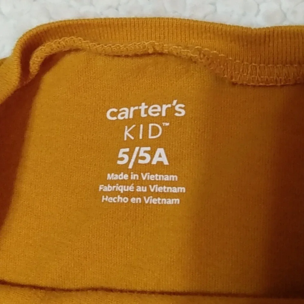 Carters‎ Kid Girls Long Sleeve Shirt Love Is The Answer Mustard Yellow Size 5